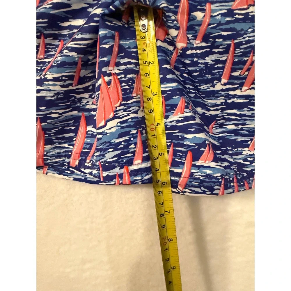 Vineyard Vines Boys Sailboat Print Swim Trunks Size Medium 12/14 6 Inch Inseam